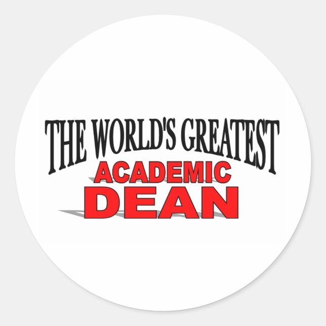 The World's Greatest Academic Dean Classic Round Sticker (Front)