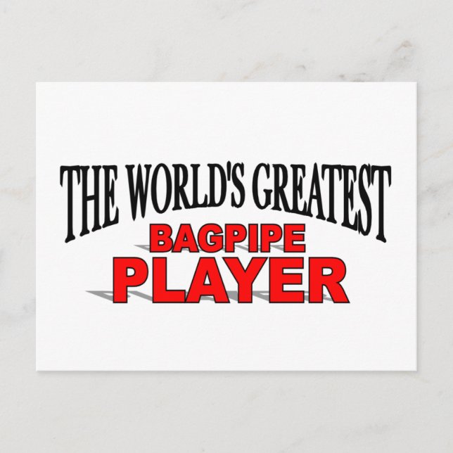 The World's Greatest Bagpipe Player Postcard (Front)