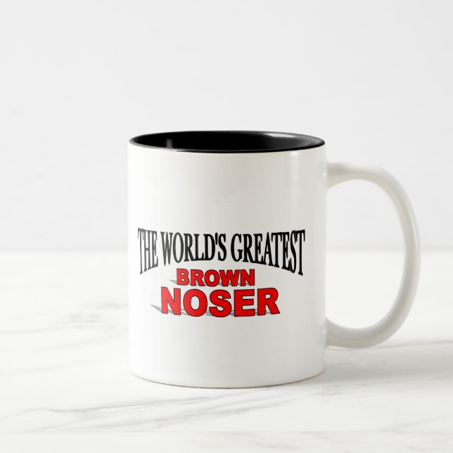 The World's Greatest Brown Noser Two-Tone Coffee Mug (Right)