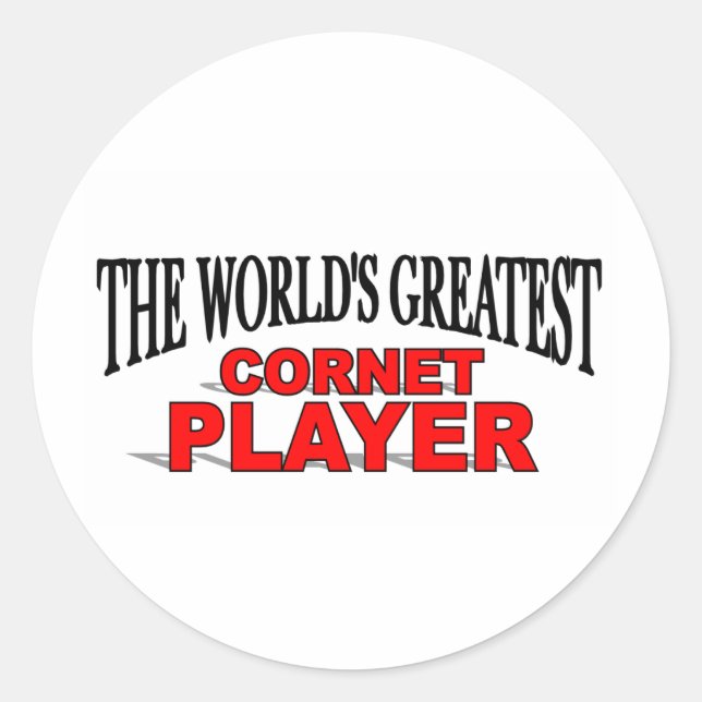 The World's Greatest Cornet Player Classic Round Sticker (Front)