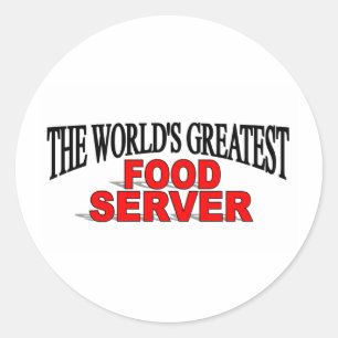 The World's Greatest Food Server Classic Round Sticker