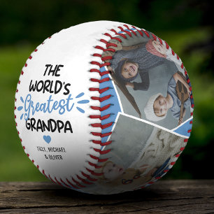 The World's Greatest Grandpa 4 Photo Baseball