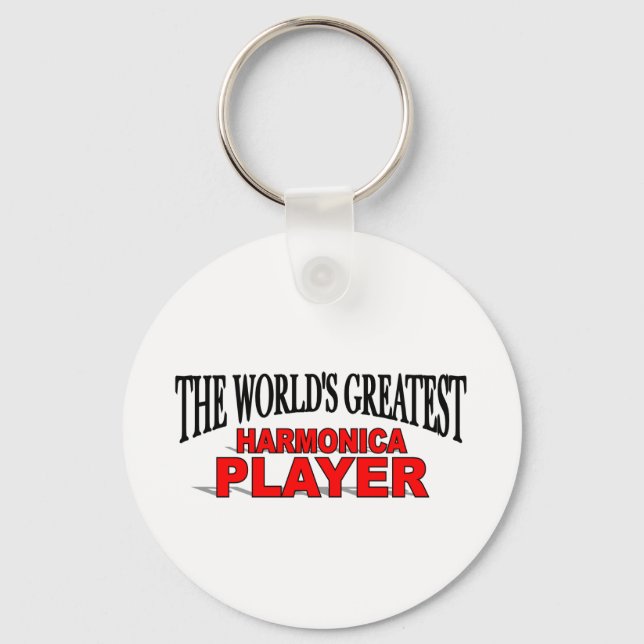 The World's Greatest Harmonica Player Key Ring (Front)