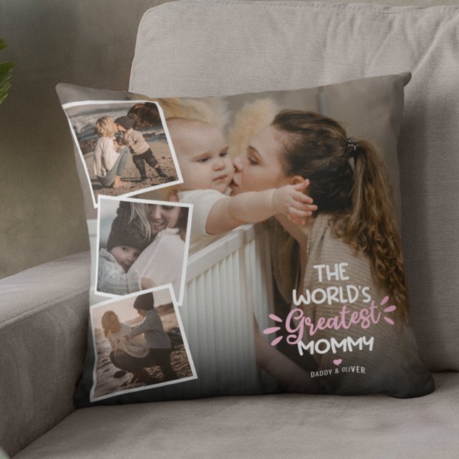 The World's Greatest Mummy 4 Photo Throw Pillow (Creator Uploaded)