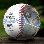 The World's Greatest Papa 4 Photo Baseball<br><div class="desc">Celebrate Father's Day in a way that truly resembles your family bond with our Keepsake Father's Day Baseball. Personalise the baseball with your family photos, add the adorable tagline 'The World's Greatest Papa', and your names. Complete with a blue heart - this makes for a perfect, heartfelt gift that Dad...</div>