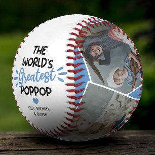 The World's Greatest Poppop 4 Photo Baseball