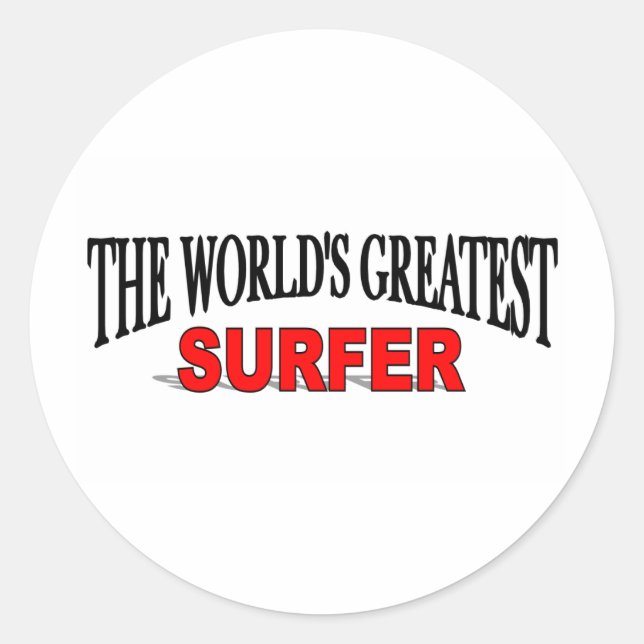 The World's Greatest Surfer Classic Round Sticker (Front)