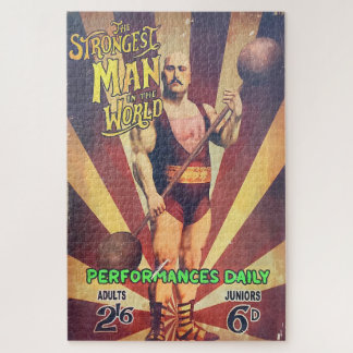The Worlds Strongest Man, vintage Poster. Jigsaw Puzzle