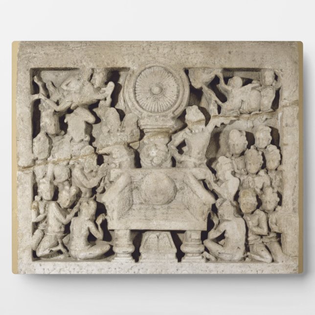 The worship of the Buddhist symbols, Amaravati (li Plaque (Front)