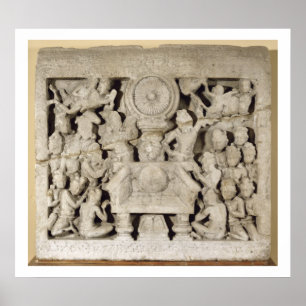 The worship of the Buddhist symbols, Amaravati (li Poster