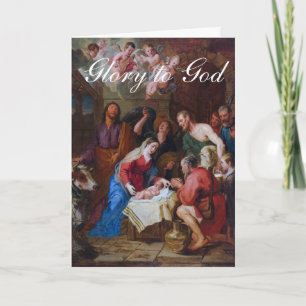 The Worship of the Shepherds Christmas Greetings Holiday Card