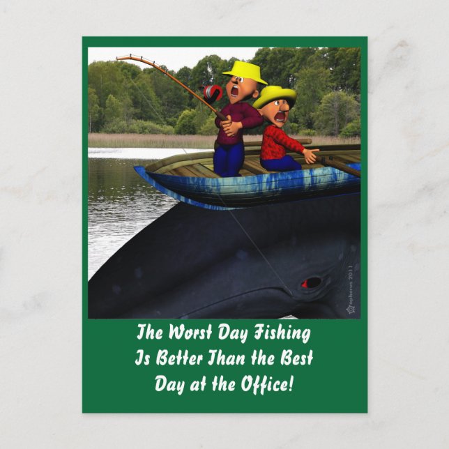 The Worst Day Fishing Birthday Postcard (Front)