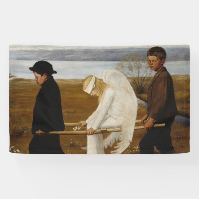 The Wounded Angel (by Hugo Simberg) Banner (Horizontal)