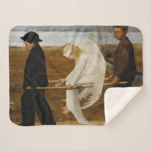 The Wounded Angel (by Hugo Simberg) Sherpa Blanket