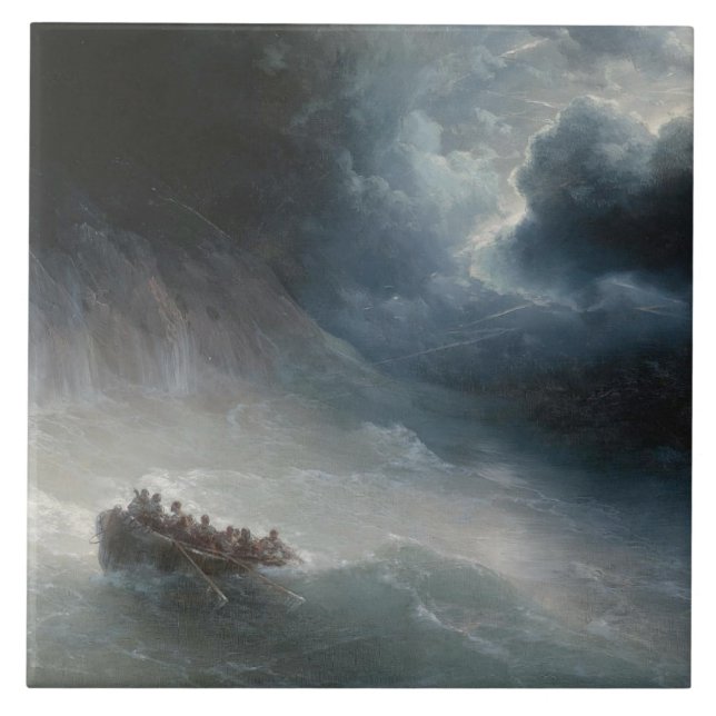 The Wrath of the Seas (by Ivan Aivazovsky) Tile (Front)