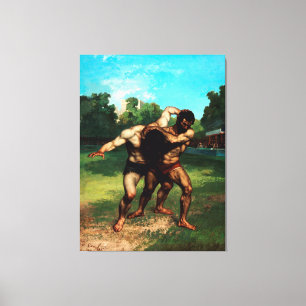 The Wrestlers by Gustave Courbet (1853) Canvas Print