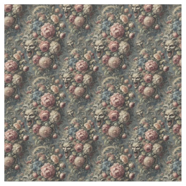 The Wretching Wreath – Gothic Dense Tile  Fabric (Close Up)
