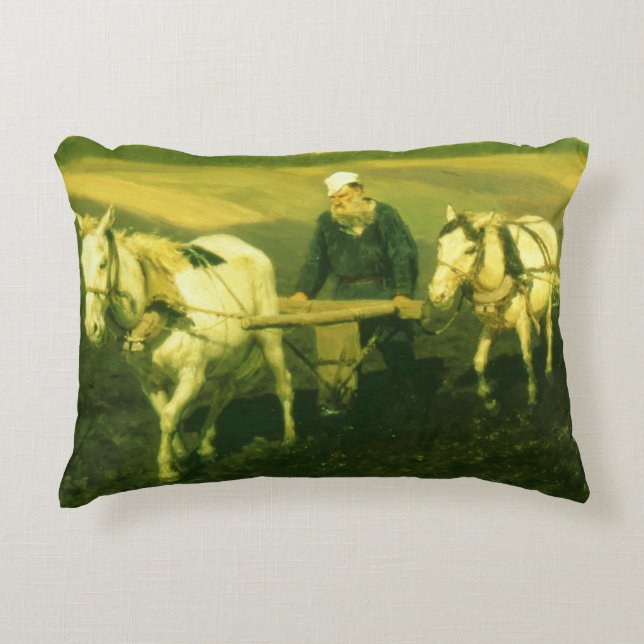 The writer Lev Nikolaevich Tolstoy Decorative Cushion (Front)