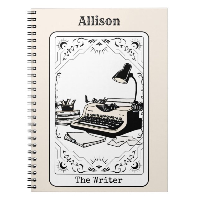 The Writer Tarot Card Personalised Author Notebook (Front)