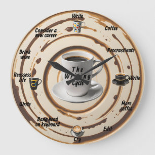 The Writing Cycle Acrylic Large Clock