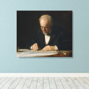 The Writing Master by Thomas Eakins Canvas Print
