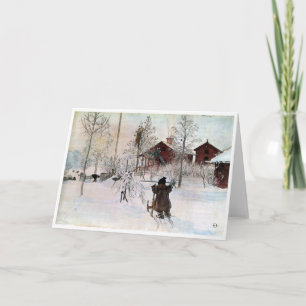 The Yard and Wash-House, Carl Larsson Holiday Card