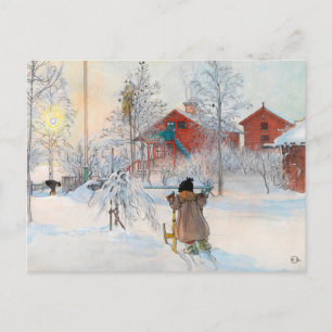 The Yard and Washhouse by Carl Larsson Holiday Postcard