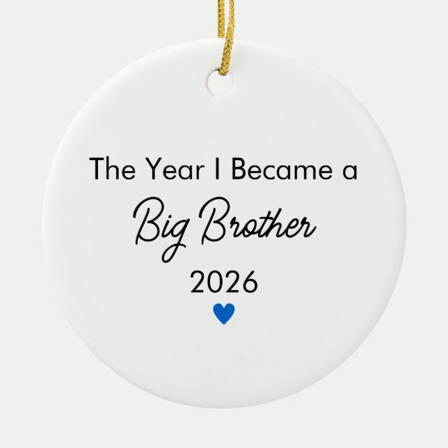 The Year I Became a Big Brother Christmas  Ceramic Tree Decoration (Front)