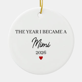 The Year I Became a Mama, New Grandma Gift Ceramic Tree Decoration