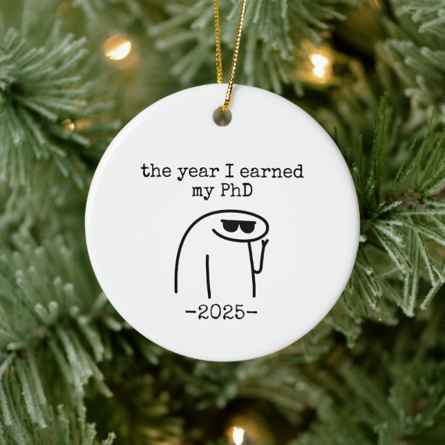 the year i earned my phd Graduation Gift Ceramic Tree Decoration (Tree)