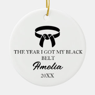 THE YEAR I GOT MY BLACK BELT, Karate Ceramic Tree Decoration
