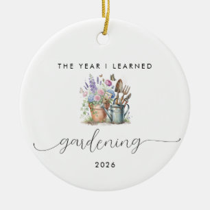 The Year I Learned Gardening Gift For Christmas Ceramic Tree Decoration