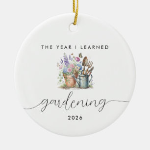 The Year I Learned Gardening Gift For Christmas Ceramic Tree Decoration