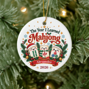 The Year I Learned Mahjong Custom Name & Year Ceramic Tree Decoration