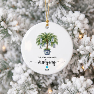 The Year I Learned Mahjong Tropical Christmas Ceramic Tree Decoration