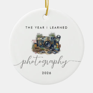 The Year I Learned Photography Photographer Gift Ceramic Tree Decoration