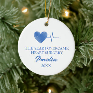 THE YEAR I OVERCAME HEART SURGERY CERAMIC TREE DECORATION