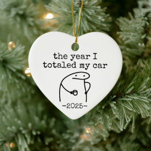 The Year I Totaled My Car,Funny Accident Ceramic Tree Decoration