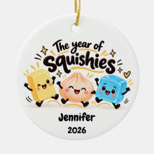 The Year of Squishies Custom Name 2026 Ceramic Tree Decoration