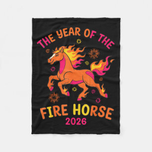 The Year Of The Fire Horse 2026 Celebration Design Fleece Blanket