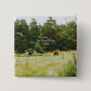 The Year Of The Horse, 2026, 15 Cm Square Badge