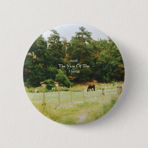 The Year Of The Horse, 2026, 6 Cm Round Badge