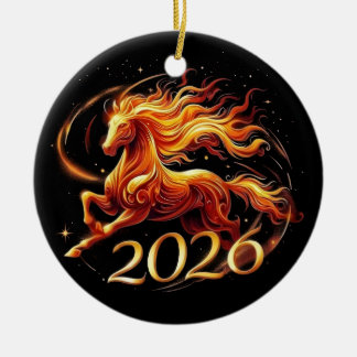 The Year of the Horse 2026 Ceramic Tree Decoration
