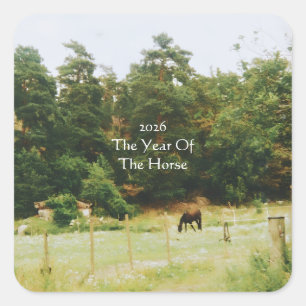 The Year Of The Horse, 2026, Square Sticker
