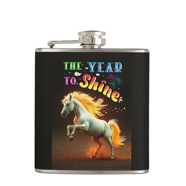 The Year To Shine Hip Flask (Front)