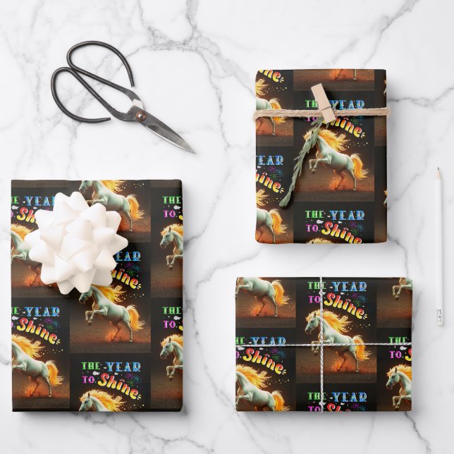 The Year To Shine Wrapping Paper Sheet (Front)