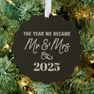 The Year We Became Mr & Mrs 2025 Personalised Tree Decoration Card