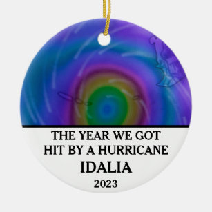 The year we got hit by a hurricane Idalia Florida Ceramic Tree Decoration
