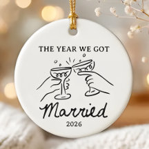 The Year We Got Married Christmas Ceramic Ornament