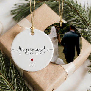 The Year We Got Married Christmas Keepsake Ornamen Ceramic Tree Decoration